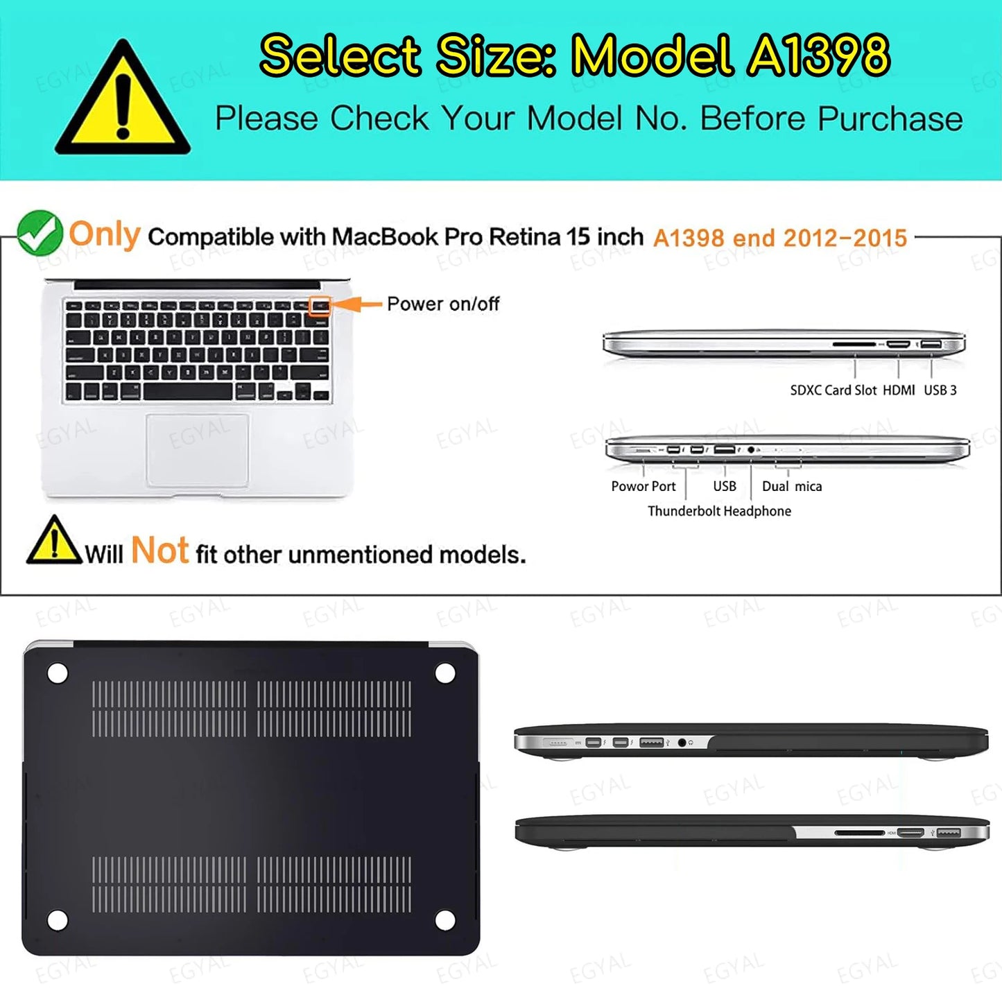 Coque de protection pour Macbook Noir/Blanc/Vert