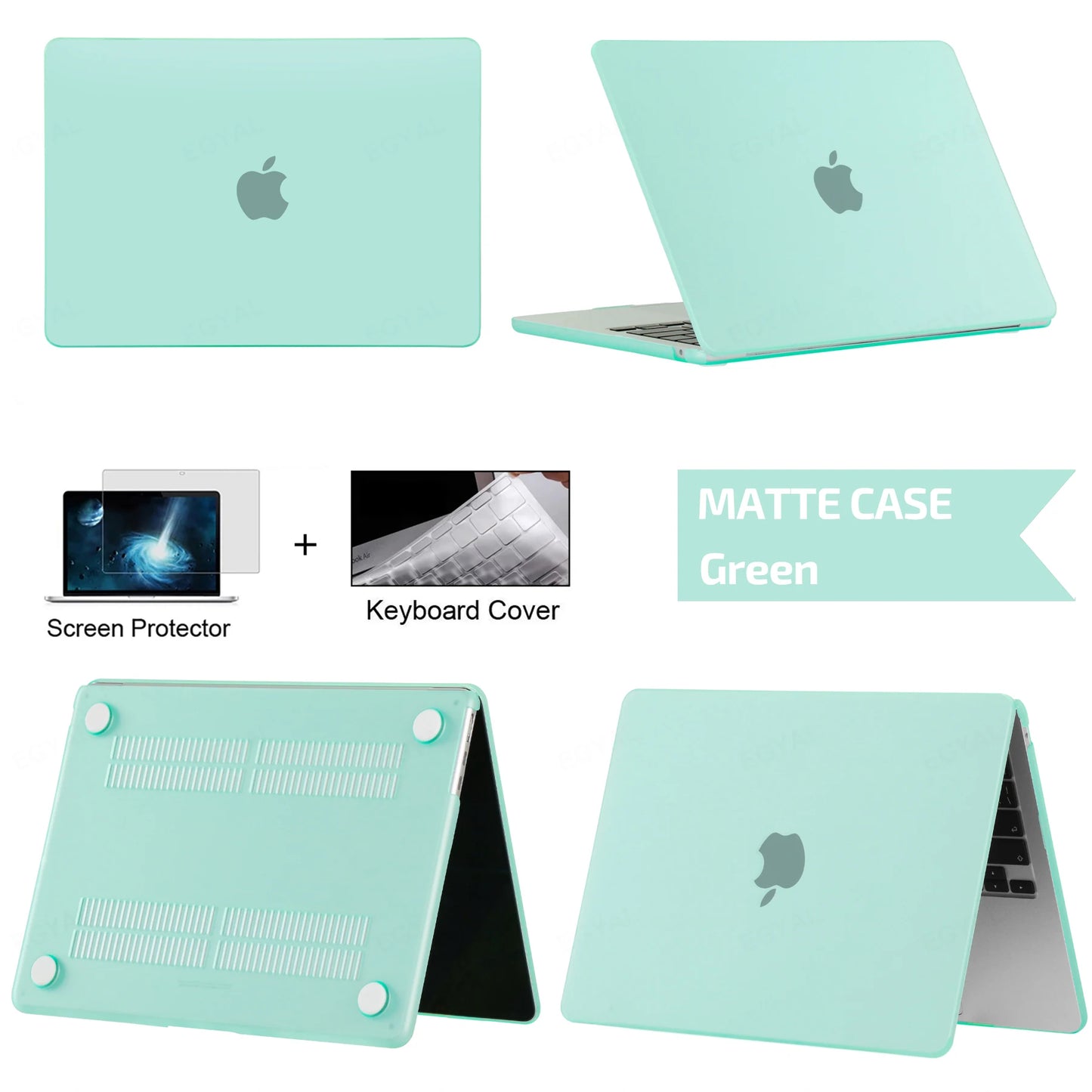 Coque de protection pour Macbook Noir/Blanc/Vert