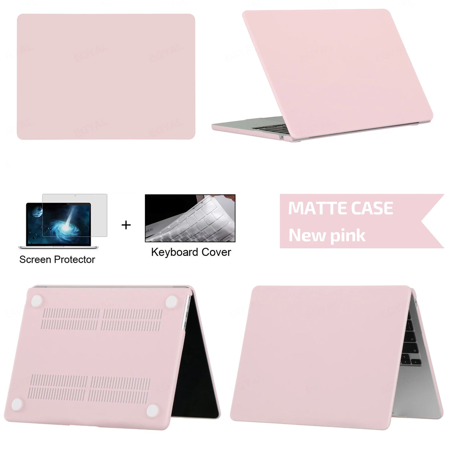 Coque de protection pour Macbook Rose/Mauve/Transparent/Orange/Rouge