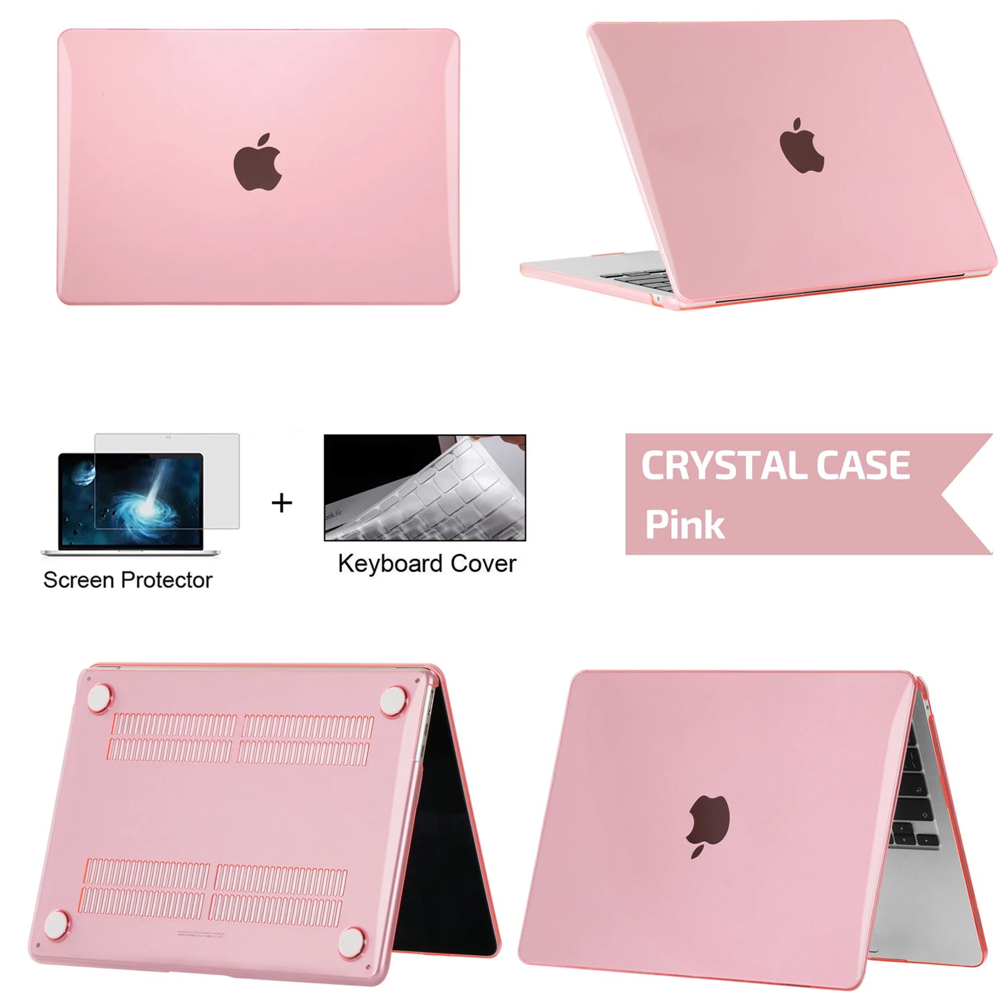 Coque de protection pour Macbook Rose/Mauve/Transparent/Orange/Rouge