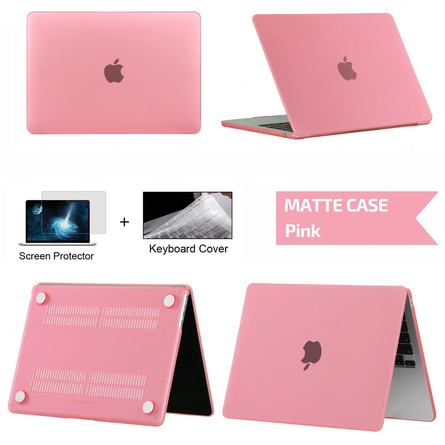 Coque de protection pour Macbook Rose/Mauve/Transparent/Orange/Rouge