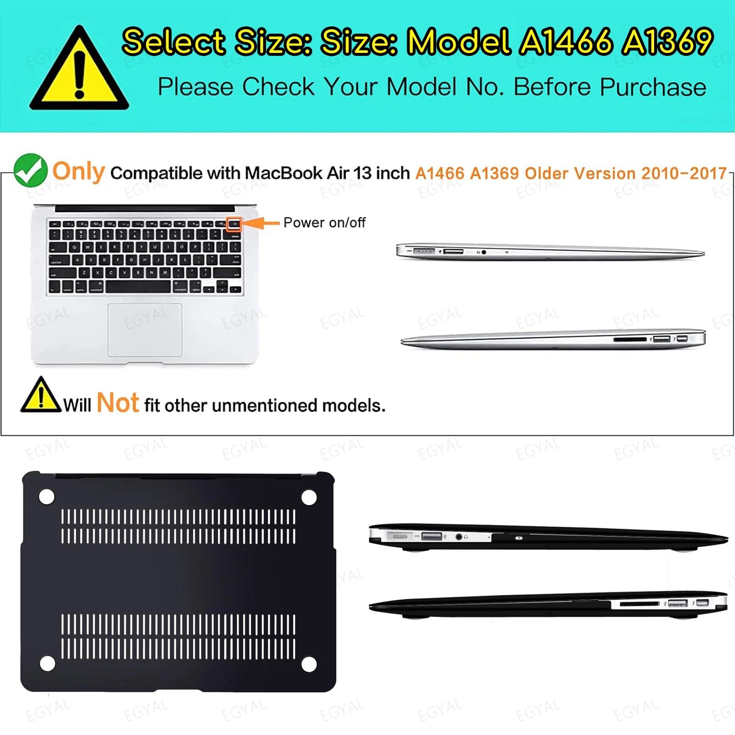 Coque de protection pour Macbook Noir/Blanc/Vert