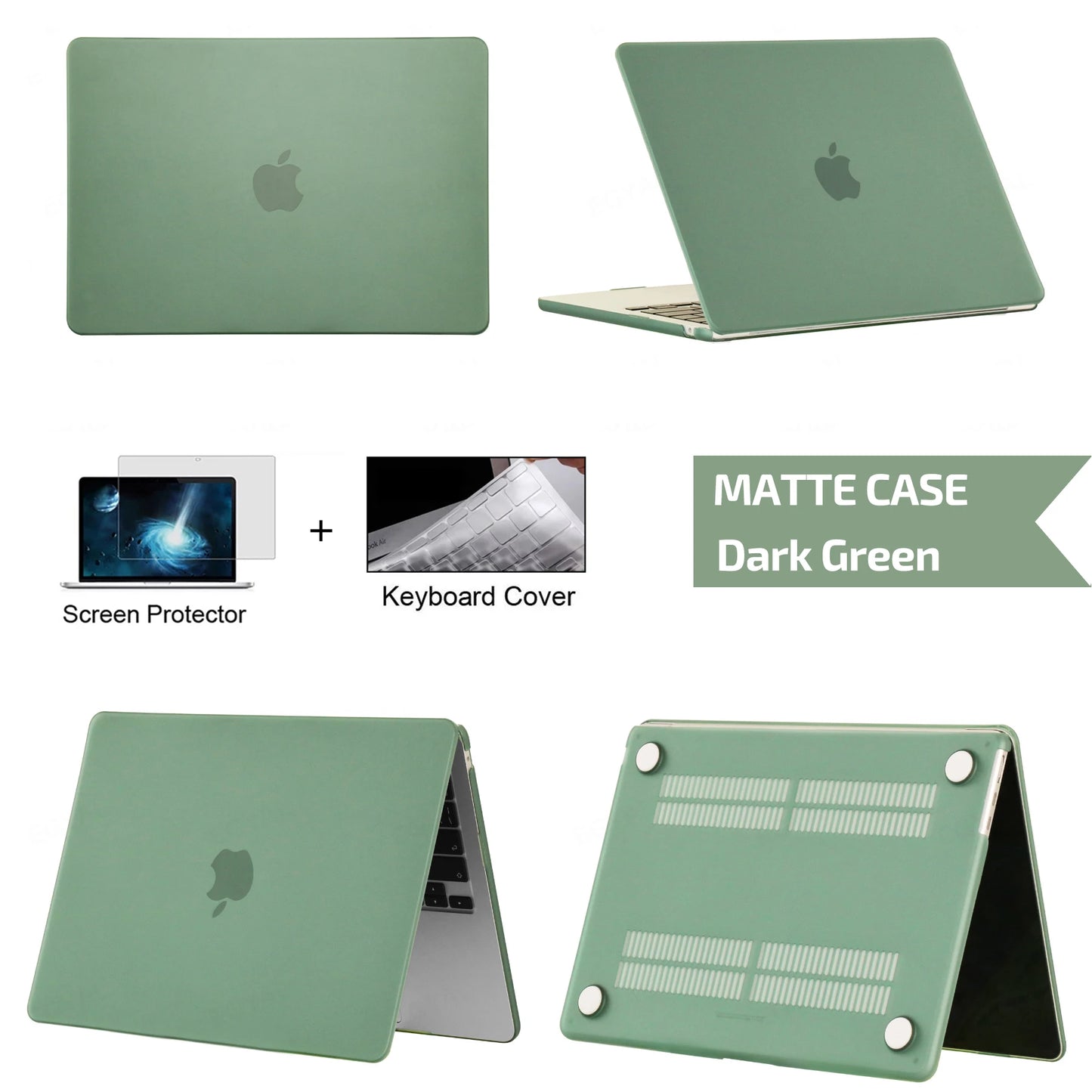 Coque de protection pour Macbook Noir/Blanc/Vert